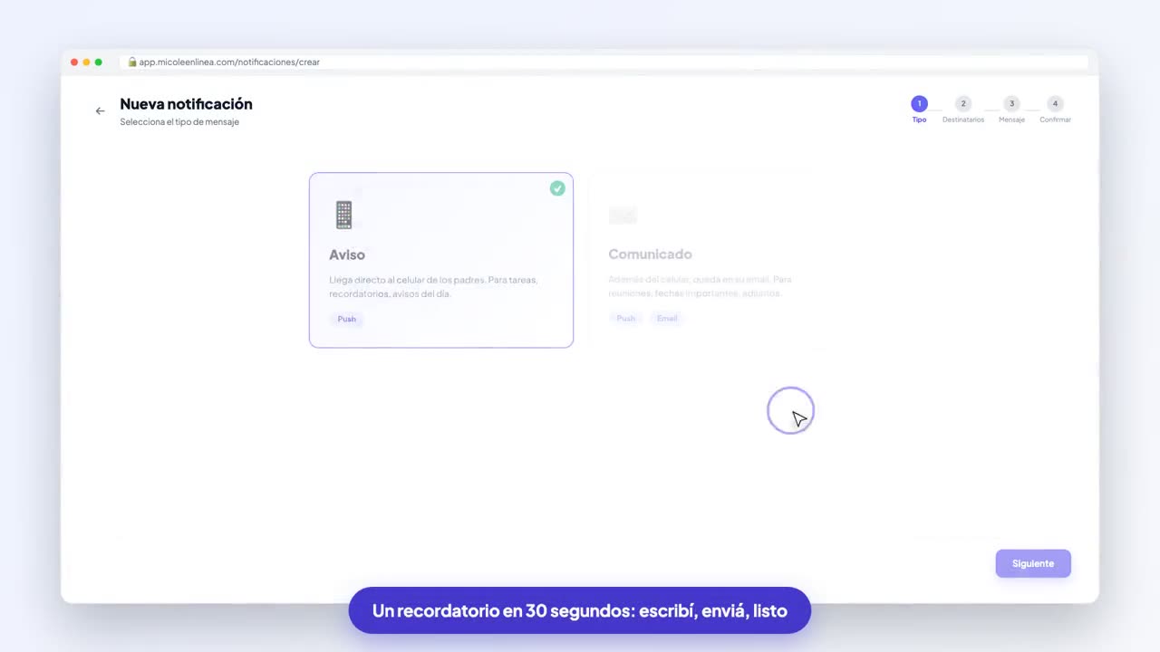 Video demo de MiCole2: recorrido por avisos, asistencia y comunicación con las familias